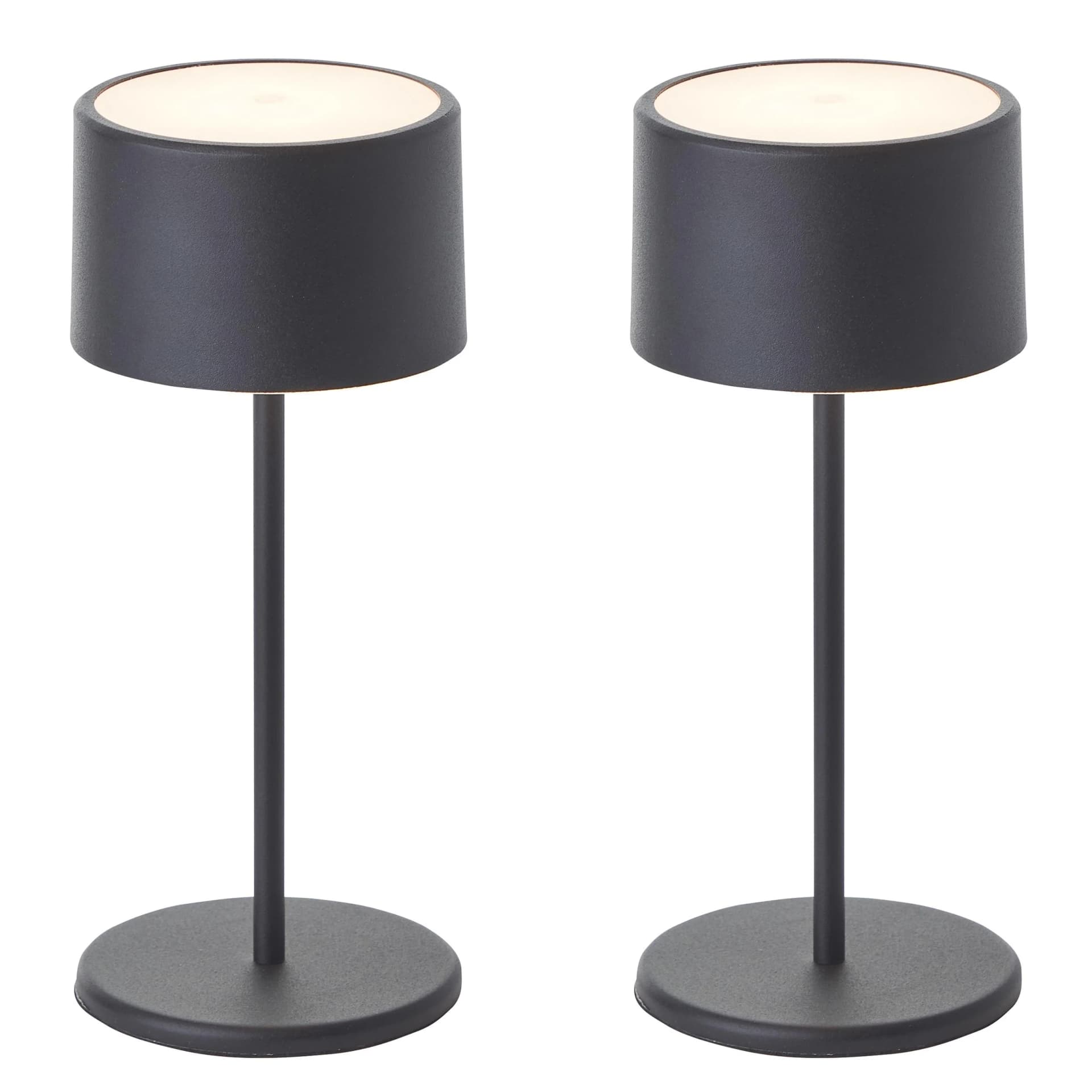 OTTO HOME Tischleuchte Dreell Schwarz LED Akkuleuchte 2er Set