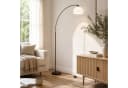 BRILLIANT Bogenlampe Vessa Stehlampe Schwarz Weiß E27 Bild 1