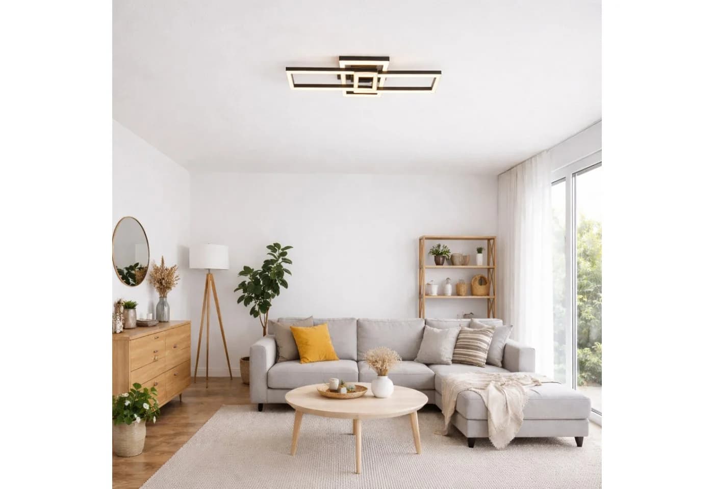 Brilliant LED Deckenleuchte Tavora Schwarz Warmweiß