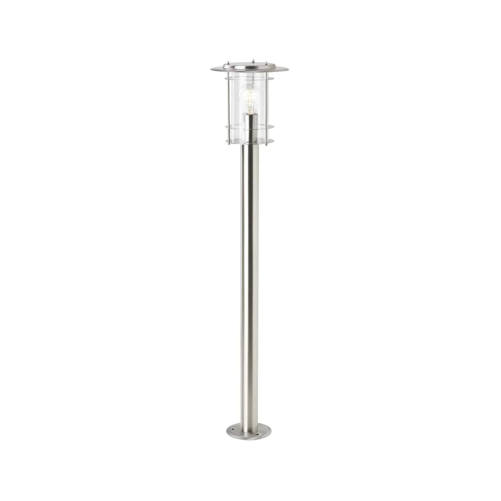 BRILLIANT Außen-Stehlampe YORK Silber Edelstahl 103cm Ø9cm LED