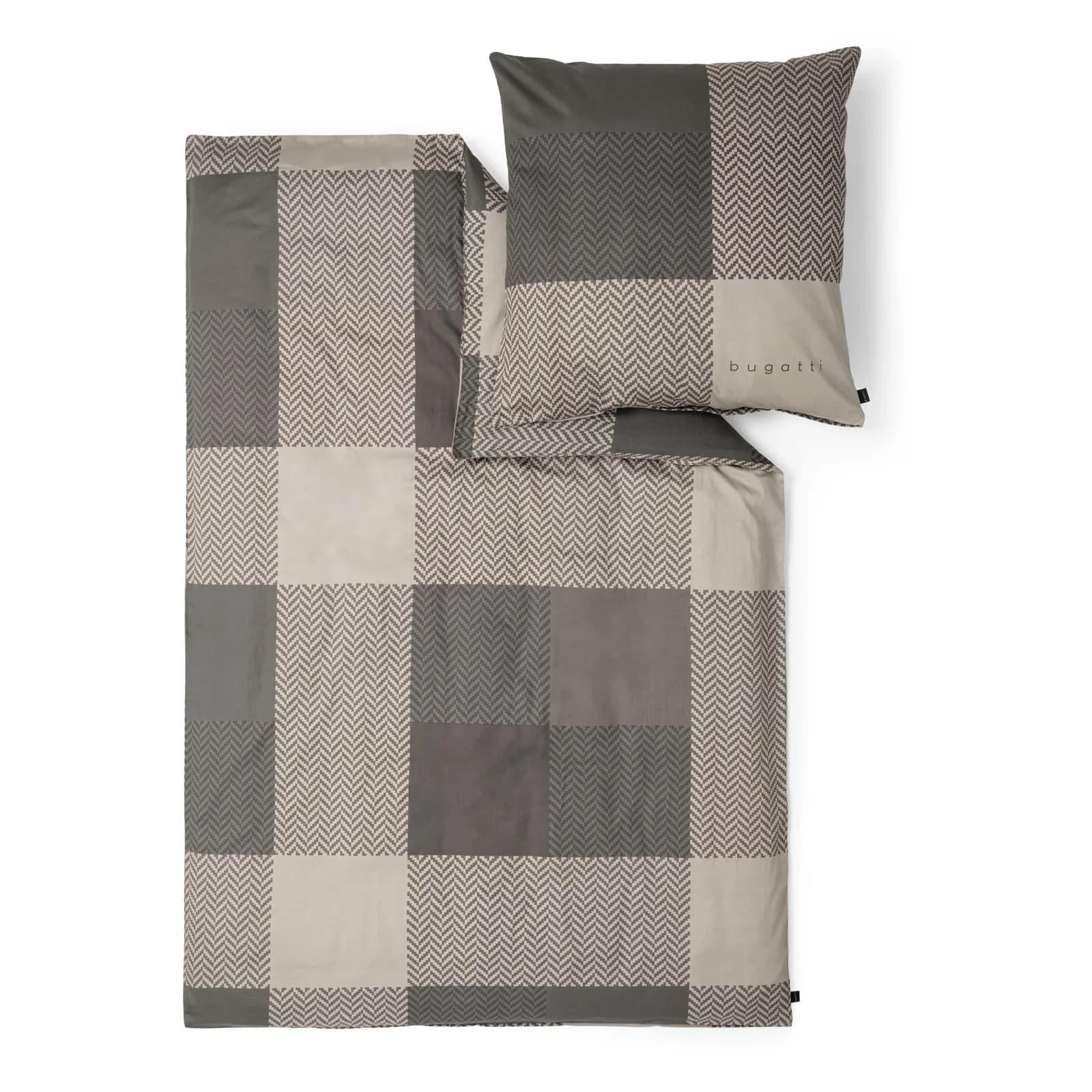 IBENA Bettwäsche BUGATTI Flanell Braun/Beige 135x200cm