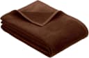 IBENA Luxus Wohndecke Dunkelbraun Uni Baumwolle Polyacryl Bild 2