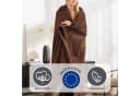 IBENA Luxus Wohndecke Dunkelbraun Uni Baumwolle Polyacryl Bild 4