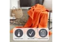 IBENA Luxus Wohndecke Orange Uni 100x150cm Baumwolle Polyacryl Bild 3