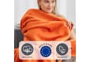 IBENA Luxus Wohndecke Orange Uni 100x150cm Baumwolle Polyacryl Bild 4