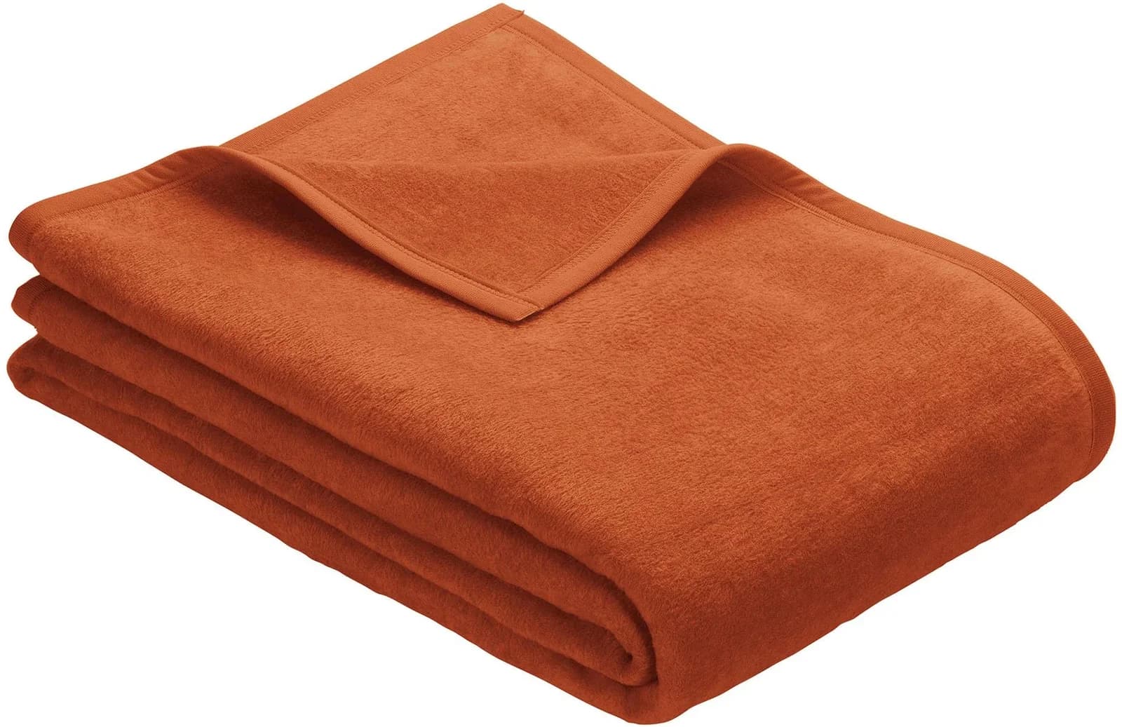 IBENA Luxus Wohndecke Orange Uni 100x150cm Baumwolle Polyacryl - Bild 5