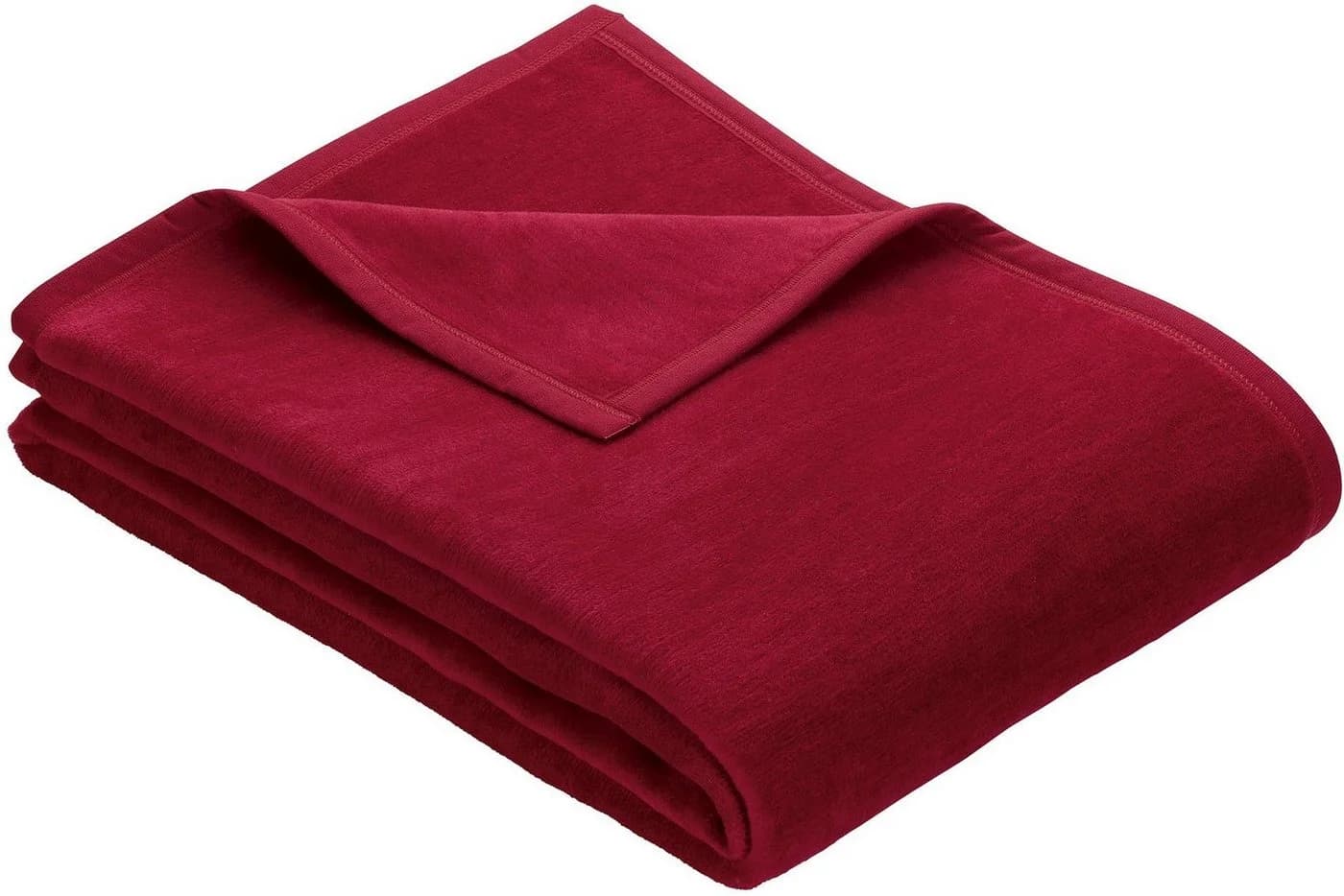 IBENA Wohndecke Luxus Rot Uni Kuscheldecke - Bild 2