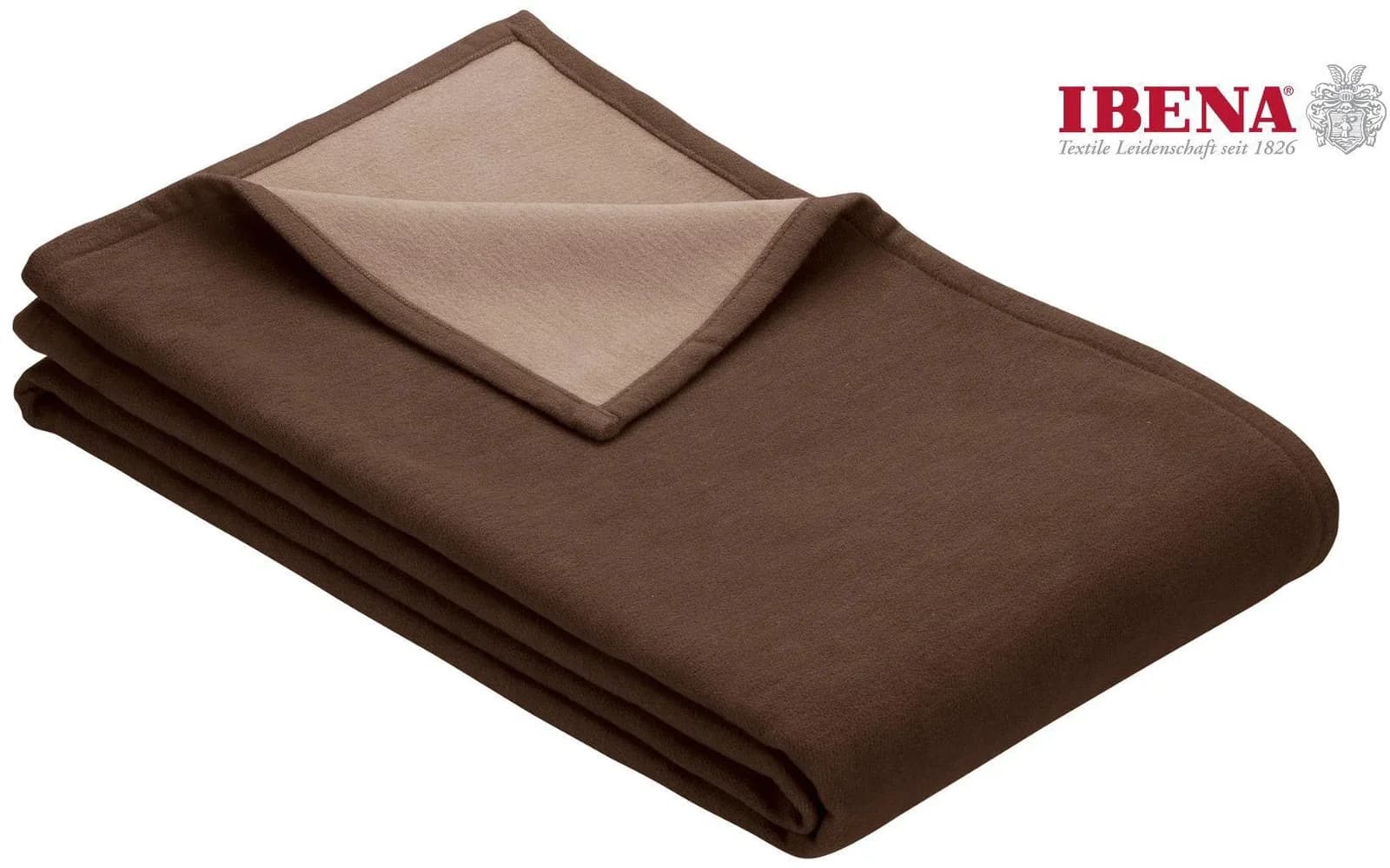 Ibena Wohndecke Cotton Pur Braun 100% Baumwolle - Bild 4
