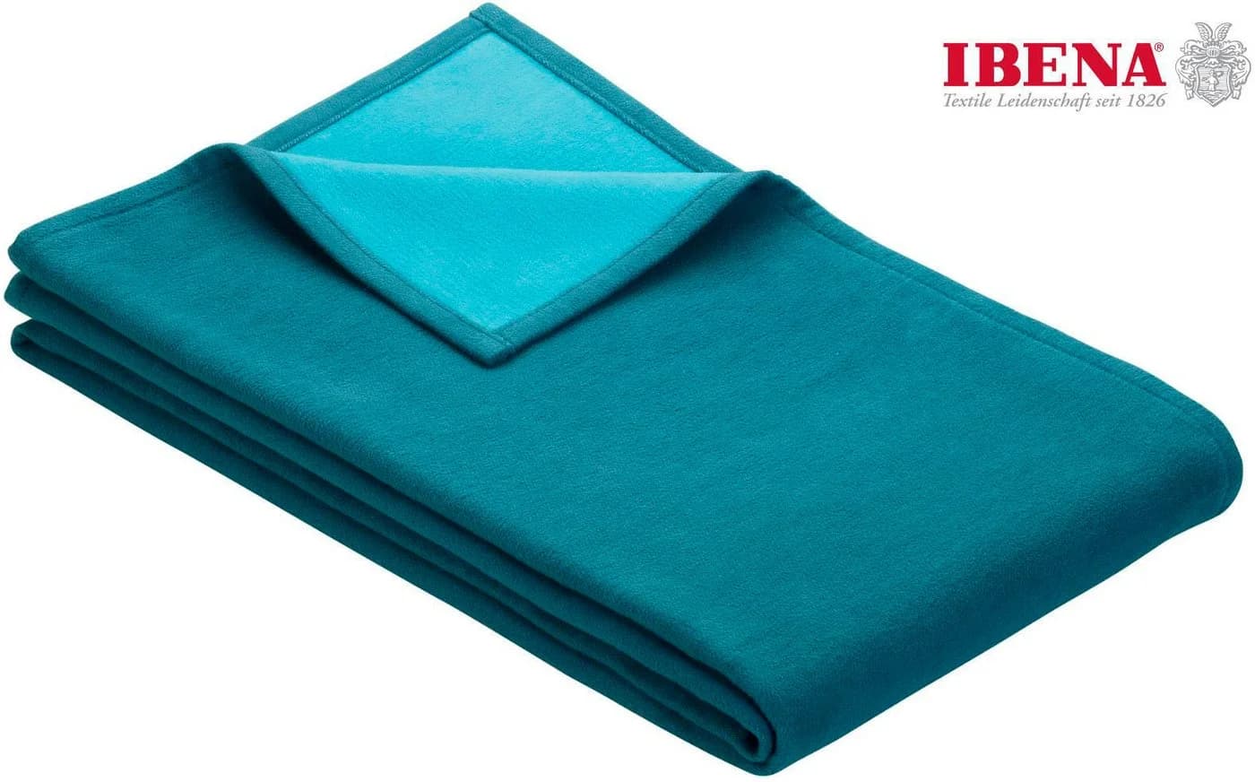Ibena Wohndecke Cotton Pur 100% Baumwolle Petrol Türkis - Bild 2