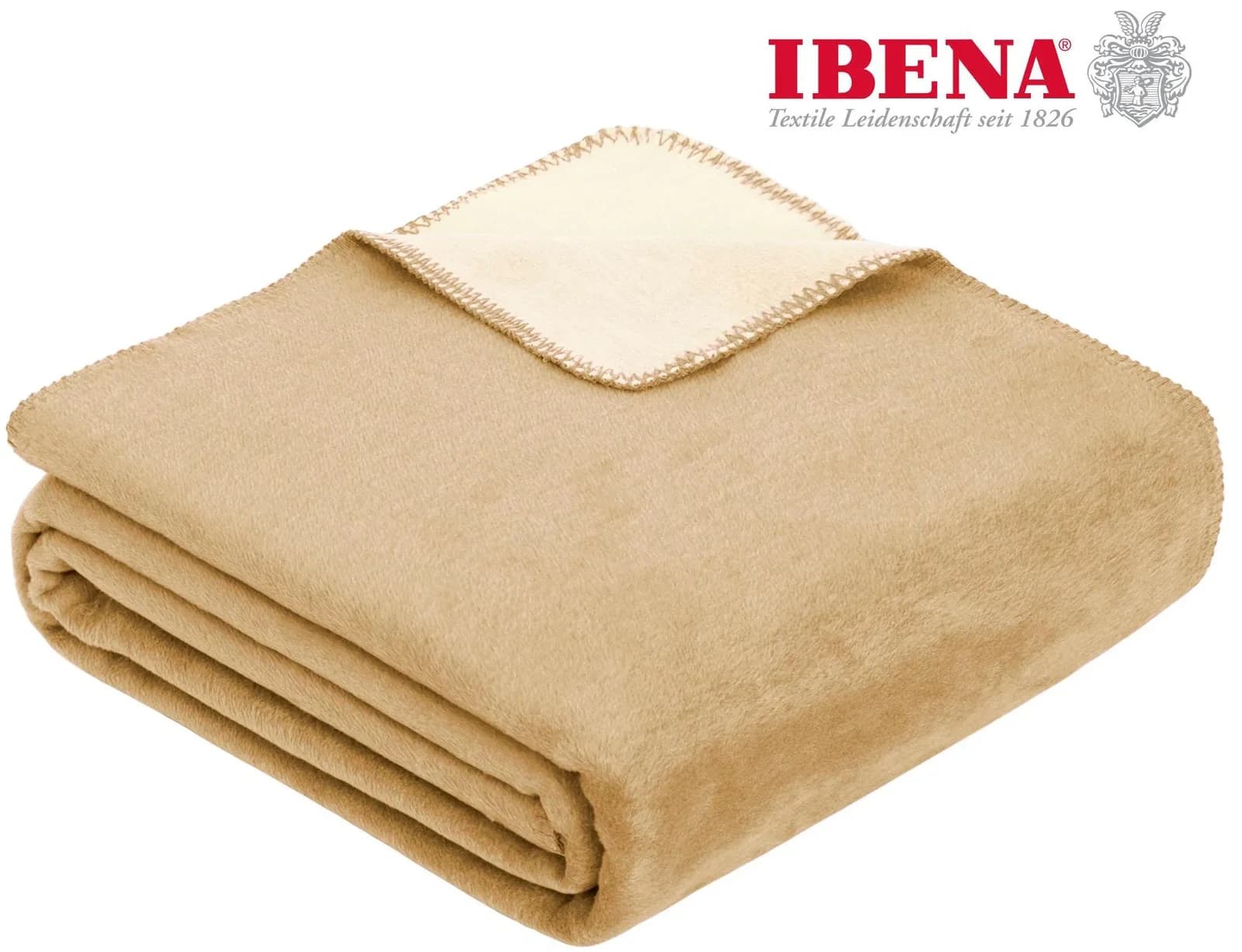 IBENA Wohndecke Doubleface Dublin Beige Wendbar