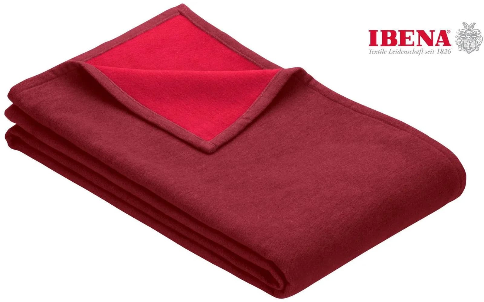 Ibena Wohndecke Cotton Pur Dunkelrot 100% Baumwolle - Bild 4