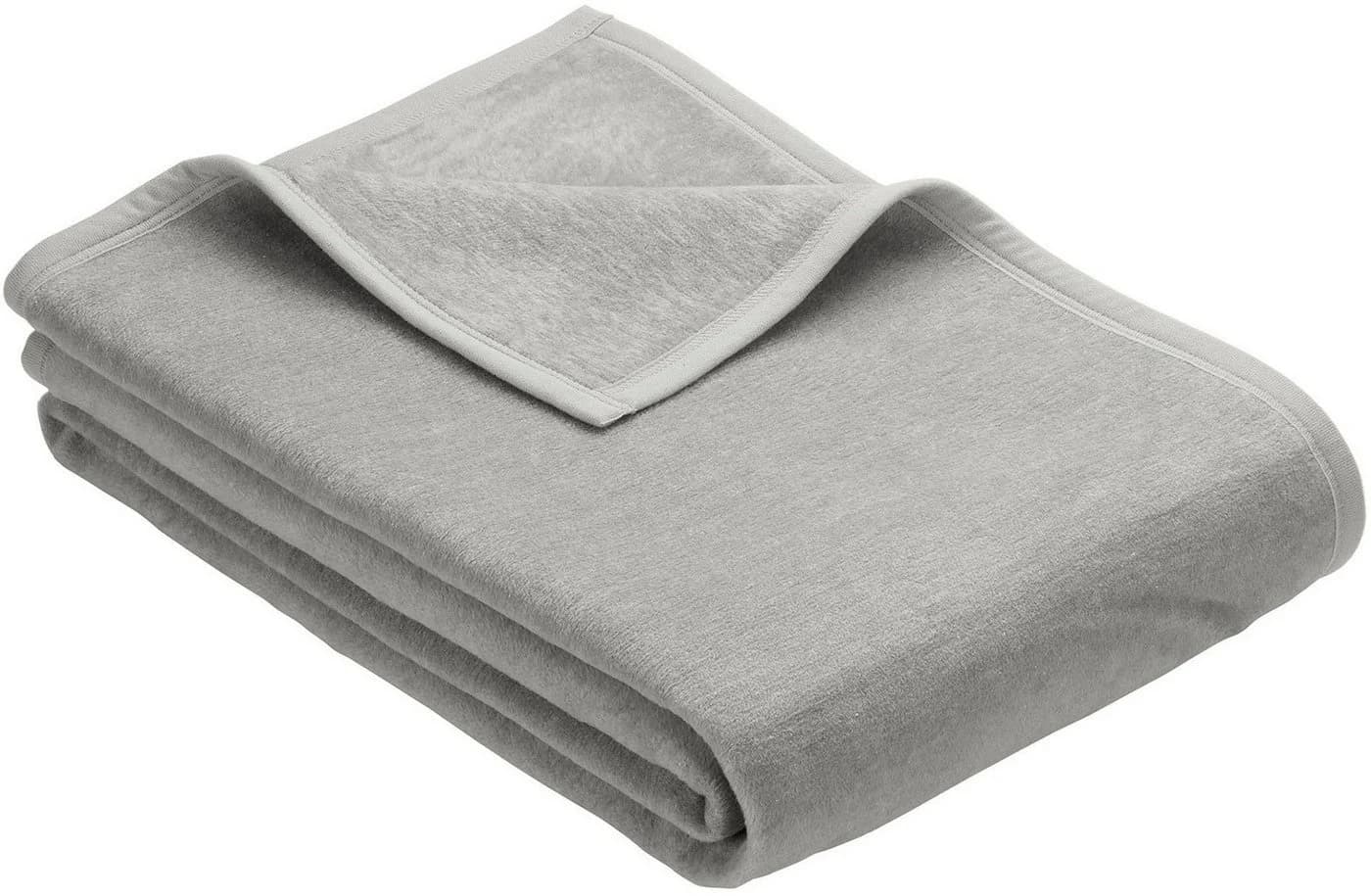 Ibena Wohndecke Luxus2 Hellgrau 100x150cm Baumwolle Polyacryl - Bild 2