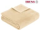 IBENA Wohndecke Luxus Uni Beige Kuscheldecke Premium Made in Europe Bild 4