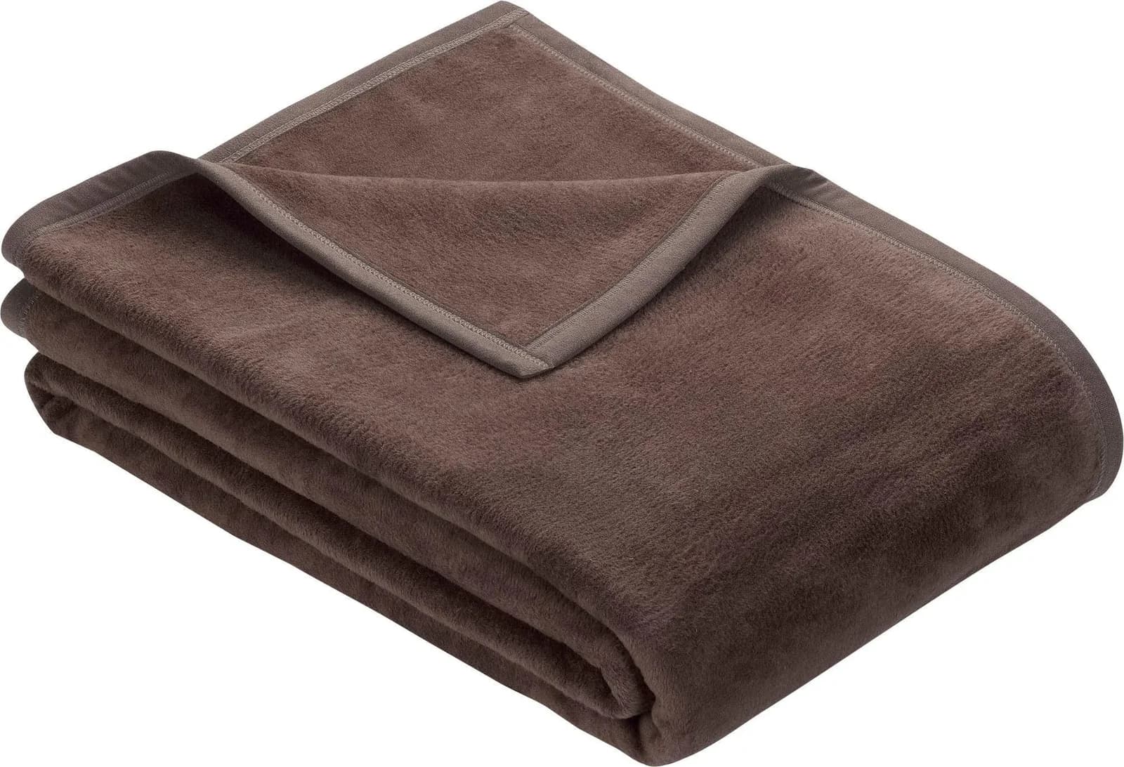 IBENA Wohndecke Berlin Espresso Kuscheldecke mit Samtband