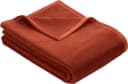 IBENA Wohndecke Berlin Terrakotta Kuscheldecke mit Samtrand Bild 2