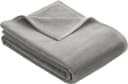IBENA Wohndecke Berlin Grau Kuscheldecke mit Samtrand Bild 2