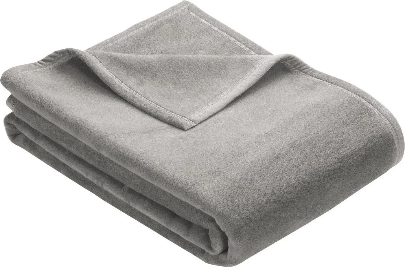IBENA Wohndecke Berlin Grau Kuscheldecke mit Samtrand - Bild 2