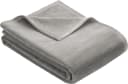 IBENA Wohndecke Berlin Grau Kuscheldecke mit Samtrand Bild 3