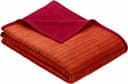 IBENA Wohndecke Fano Rot-Orange Gestreift Baumwolle Kunstfaser Bild 2