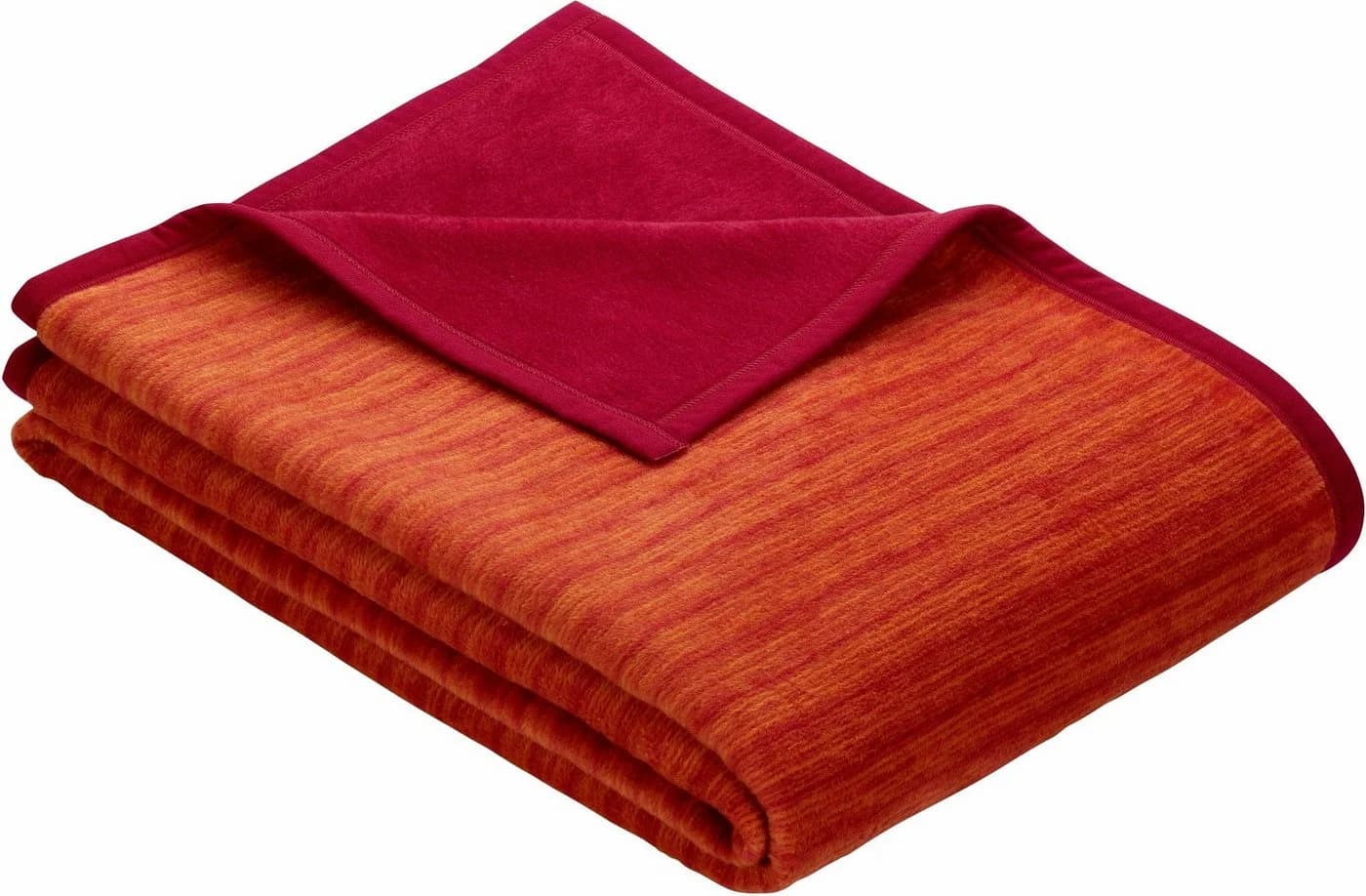 IBENA Wohndecke Fano Rot-Orange Gestreift Baumwolle Kunstfaser - Bild 2