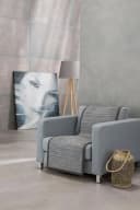 IBENA Sesselschoner Fano Grau Modernes Streifenmuster Bild 2