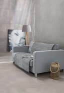 IBENA Sofaschoner Fano Grau Gestreift Bild 2