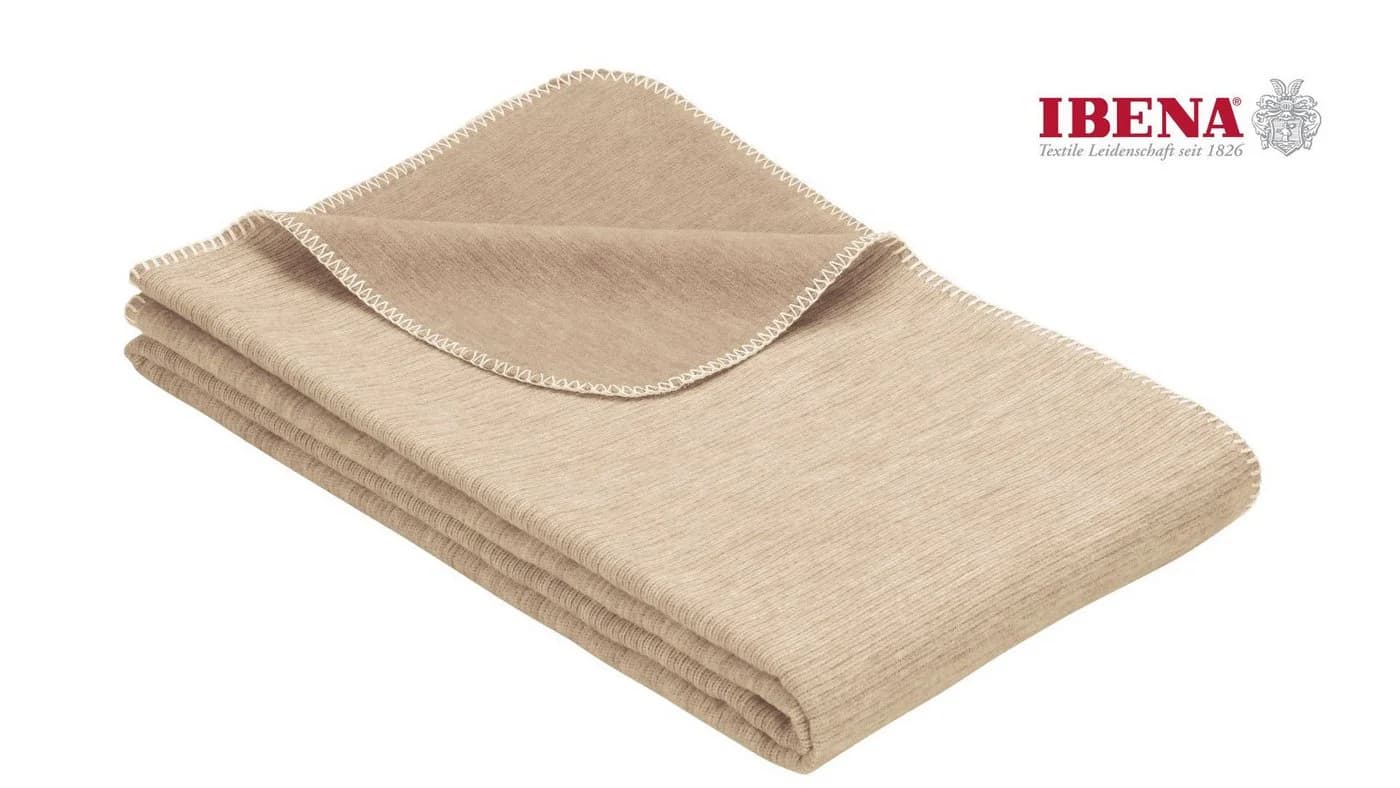 IBENA Wohndecke Lausanne Melange-Look Baumwolle Beige - Bild 2