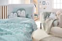 s.Oliver Junior Babybettwäsche Pinguin Satin 100% Baumwolle Mint Grau Bild 1
