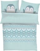 s.Oliver Junior Babybettwäsche Pinguin Satin 100% Baumwolle Mint Grau Bild 2