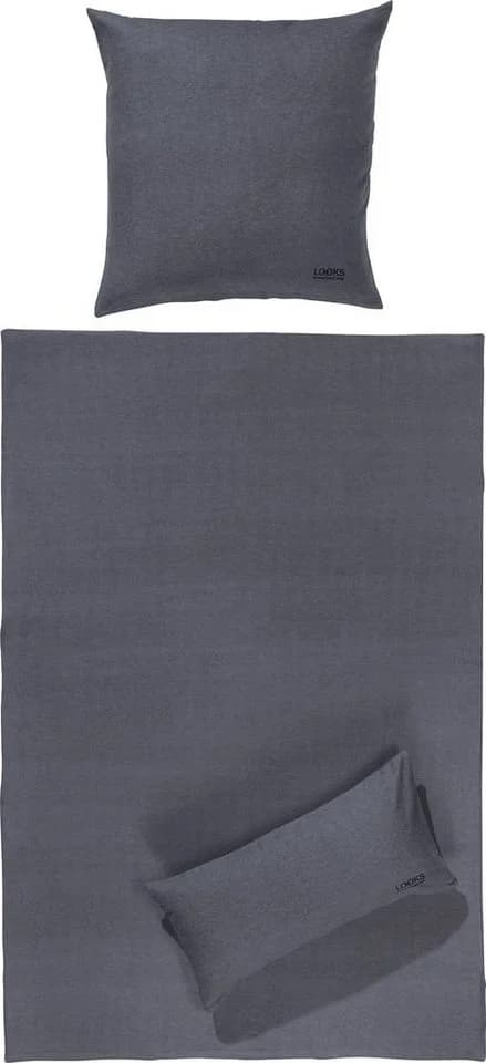 LOOKS by Wolfgang Joop Bettwäsche Melange-Flanell Uni Grau mit Reißverschluss - Bild 2