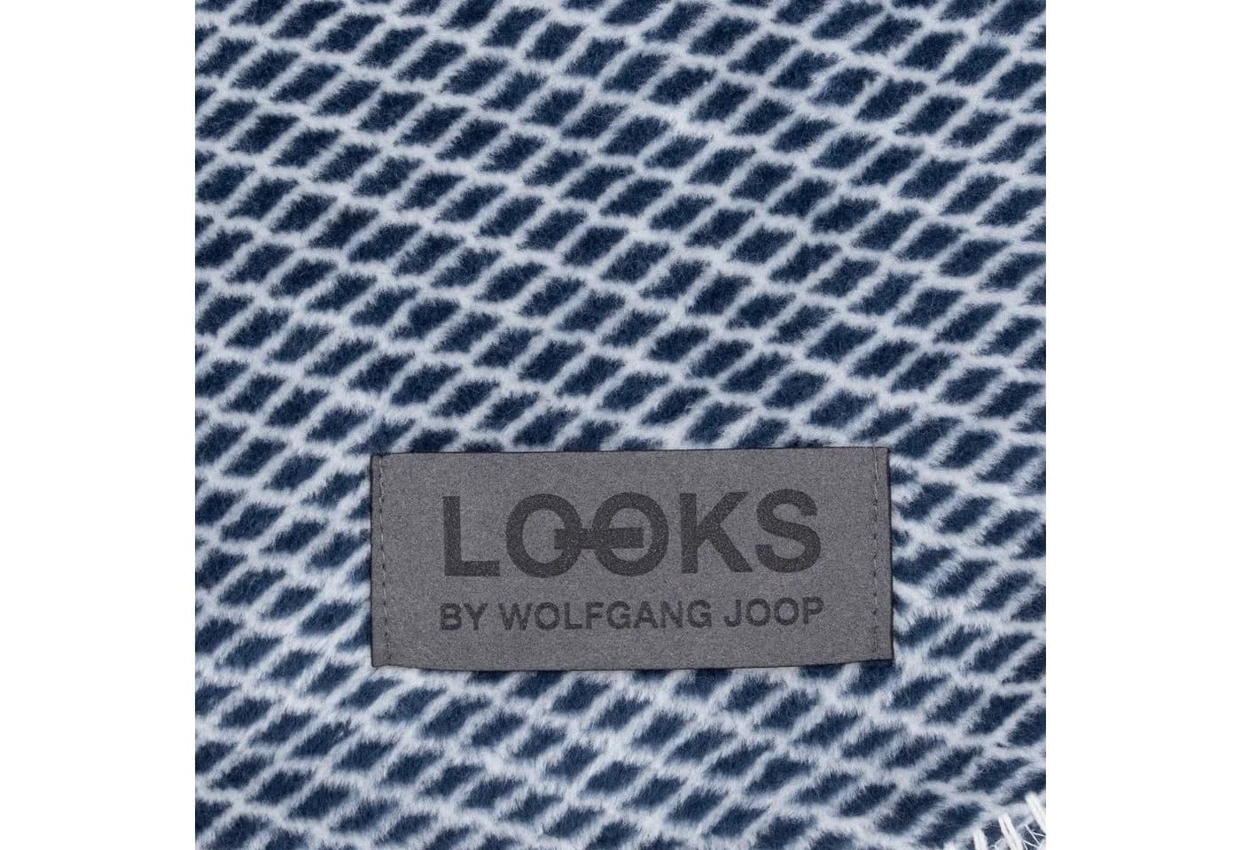 LOOKS by Wolfgang Joop Wohndecke Dunkelblau Rautenmuster Kuscheldecke