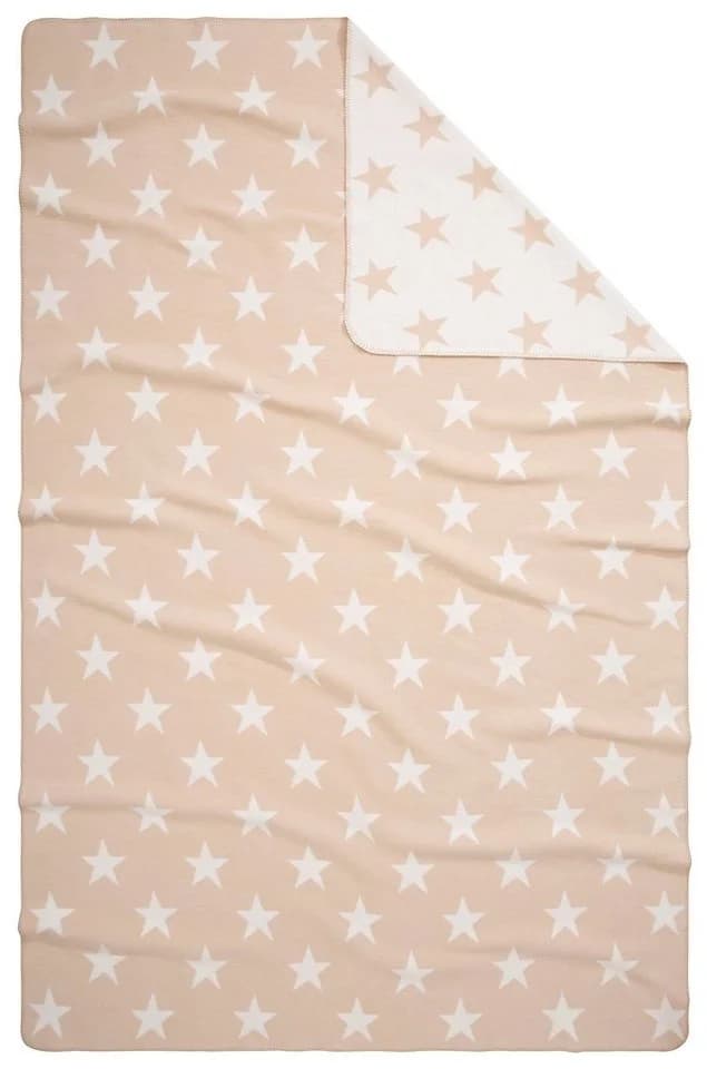 OTTO HOME Wohndecke Adina Beige Weiß Baumwolle Sterne
