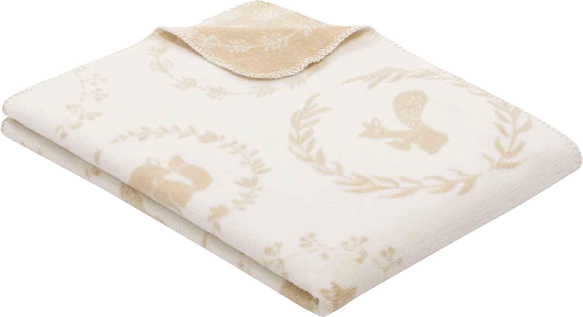 Kinderdecke S.OLIVER JUNIOR Waldtiere Beige-Wollweiß Baumwollmischung