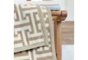 IBENA Wohndecke Jacquard Cambridge Beige/Weiß Labyrinth-Monogramm Bild 3