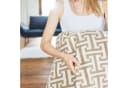 IBENA Wohndecke Jacquard Cambridge Beige/Weiß Labyrinth-Monogramm Bild 4