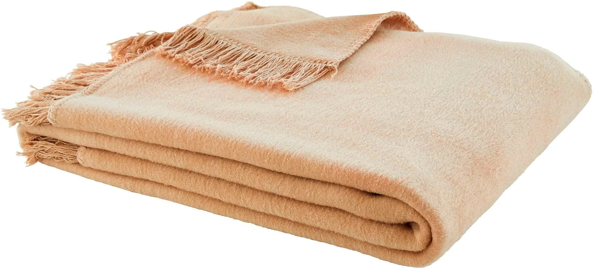 Ibena Wohndecke Uni Luxus 2 Camel mit Fransen - Bild 4