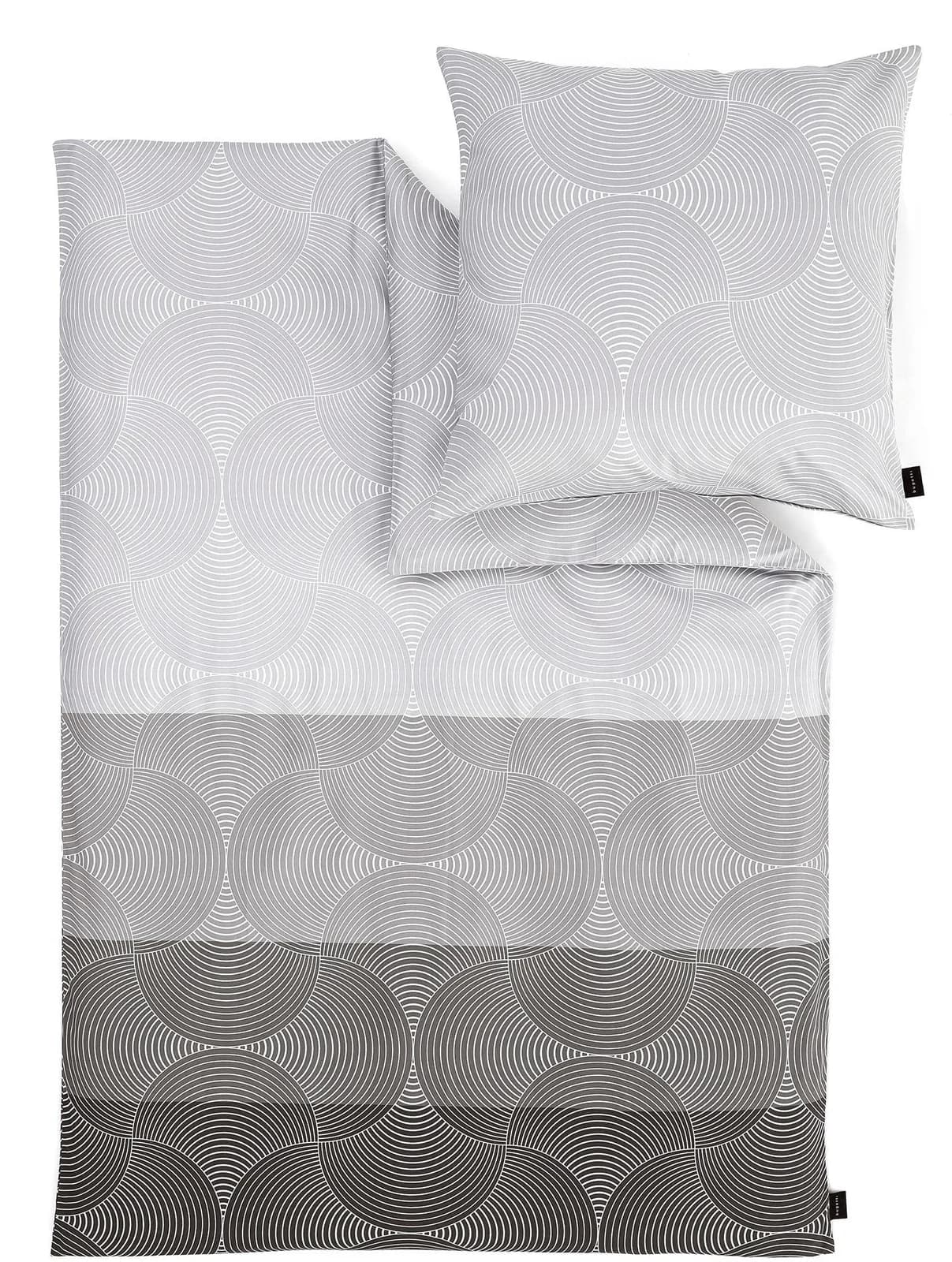 BUGATTI Satinbettwäsche Grau Mako-Satin 100% Baumwolle