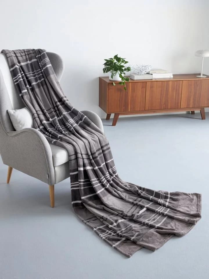 OTTO HOME Wohndecke Kelian Grau Streifen Polyester XXL