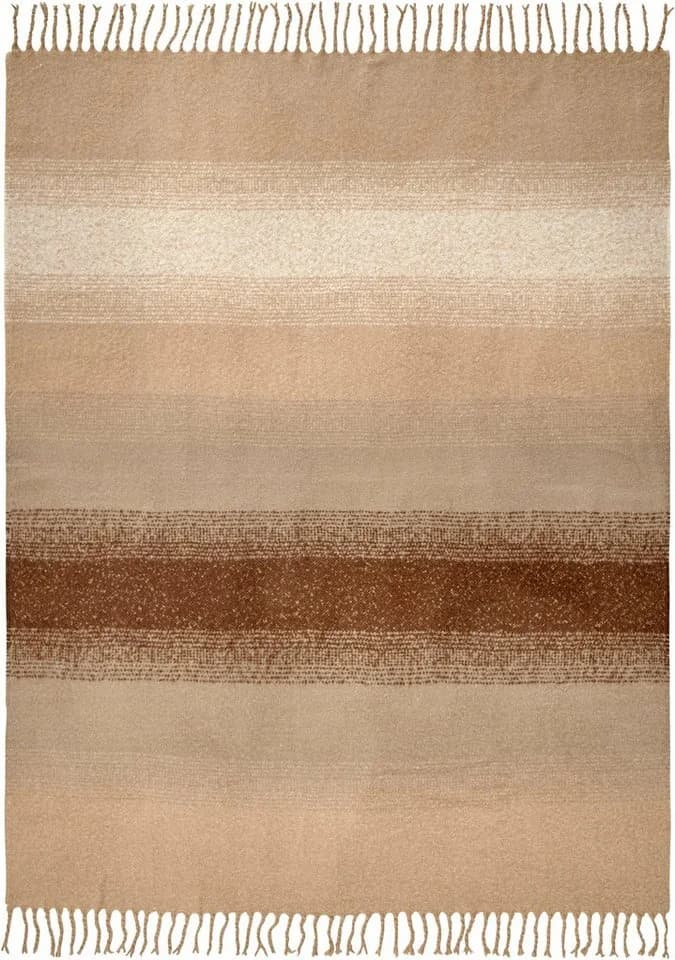 OTTO HOME Wohndecke Bouclé Beige Braun Farbverlauf Polyacryl - Bild 5