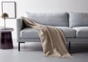 OTTO HOME Jacquard Garngefärbt Kuscheldecke Beige mit Fransen Bild 1