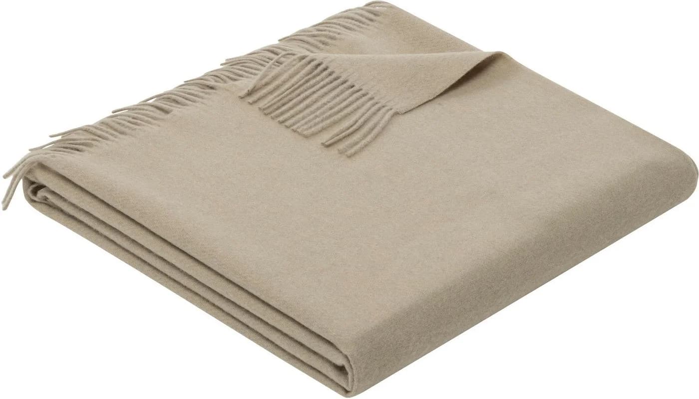 OTTO HOME Jacquard Garngefärbt Kuscheldecke Beige mit Fransen - Bild 2