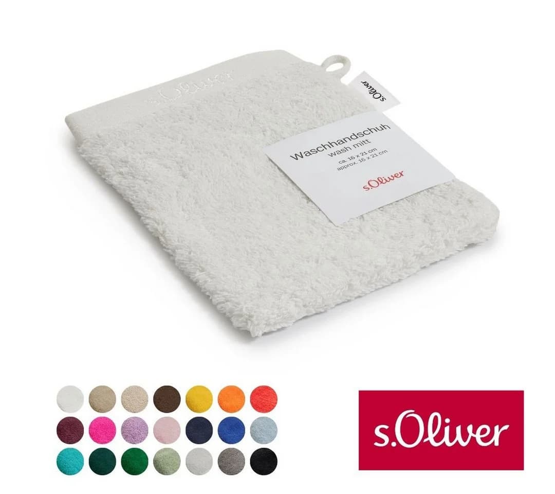 s.Oliver Waschhandschuh Ecru 100% Baumwolle 600 g/m² - Bild 2