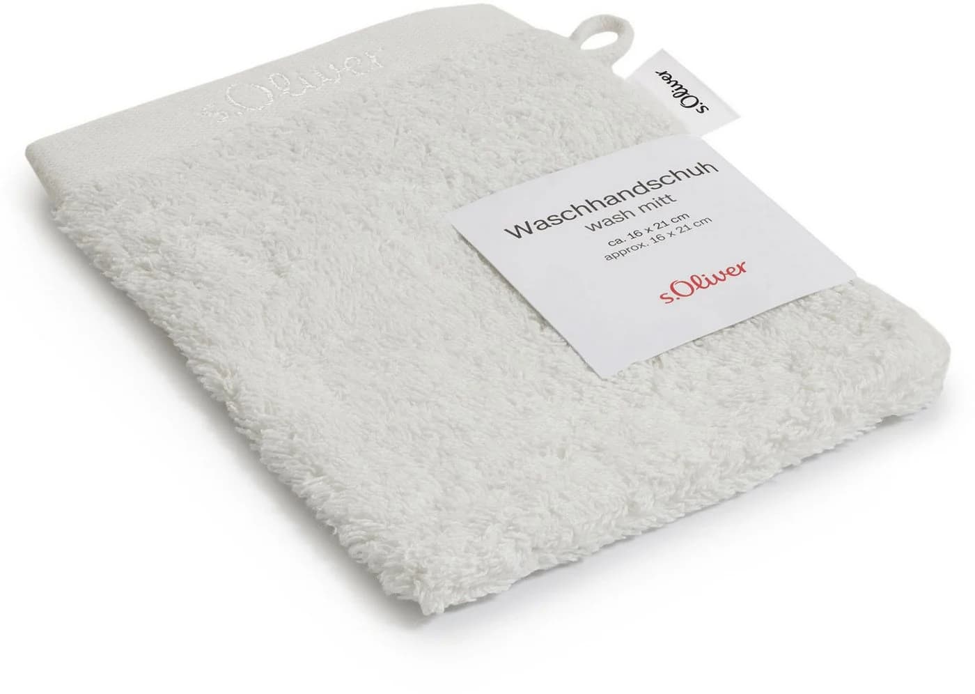 s.Oliver Waschhandschuh Ecru 100% Baumwolle 600 g/m² - Bild 5