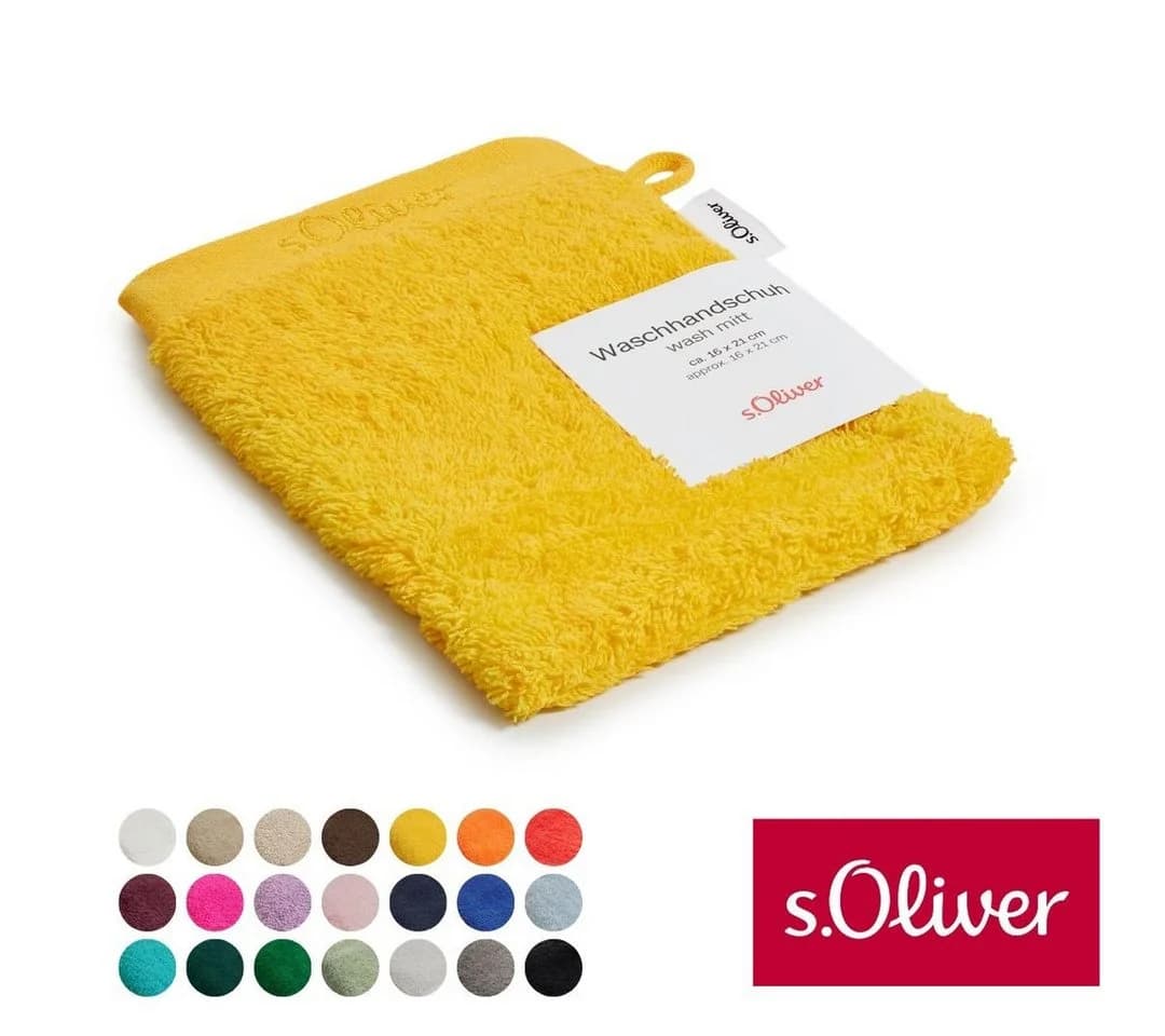 s.Oliver Waschhandschuh Gelb 100% Baumwolle Premium Qualität - Bild 2