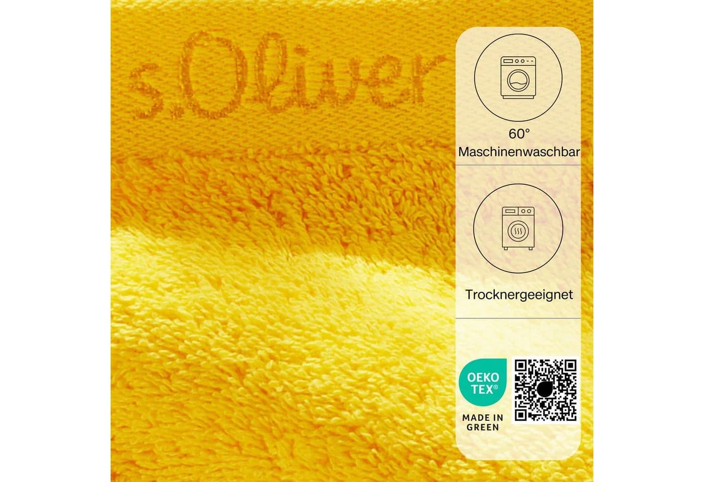 s.Oliver Waschhandschuh Gelb 100% Baumwolle Premium Qualität - Bild 4