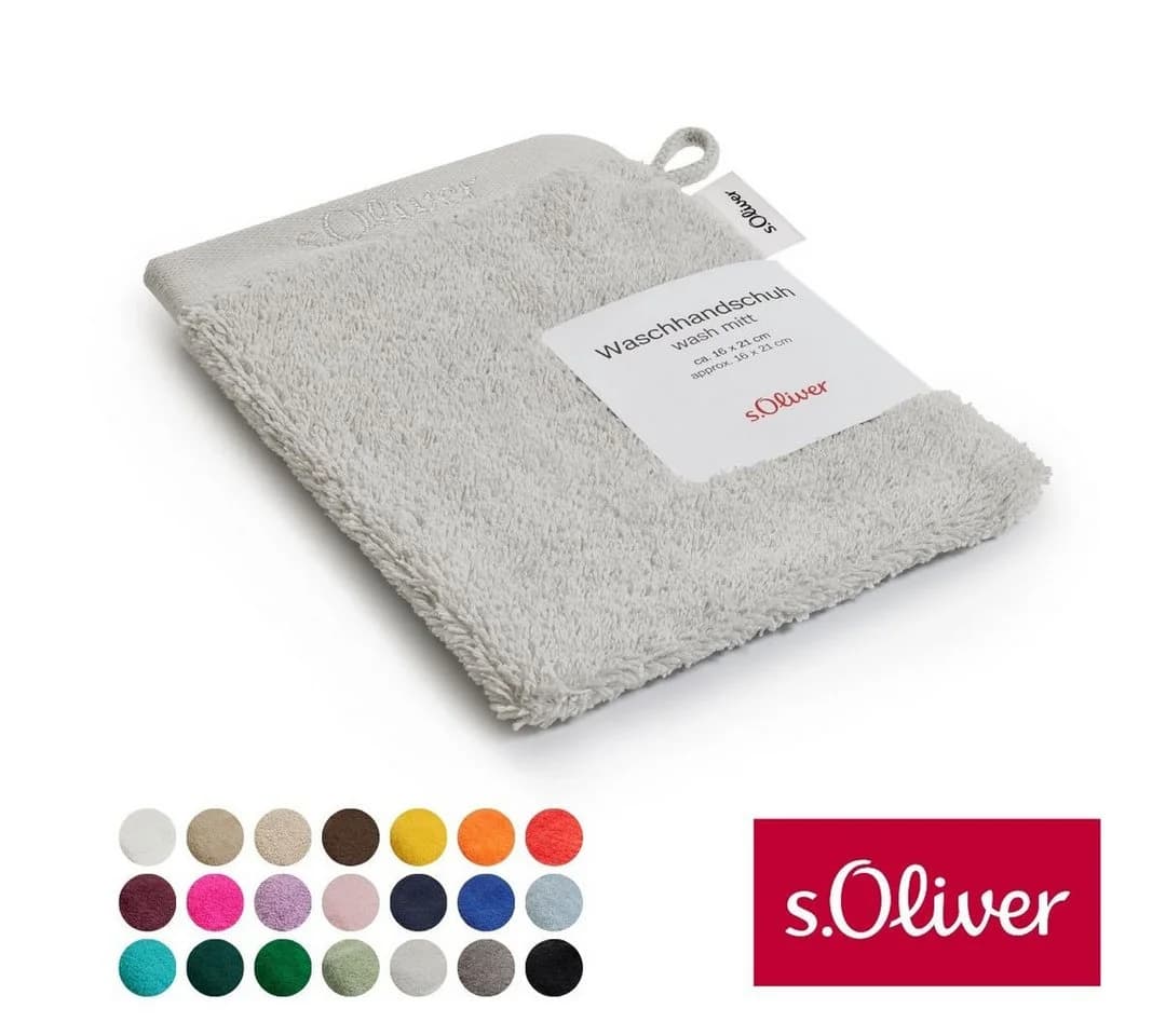 s.Oliver Waschhandschuh Hellgrau 100% Baumwolle 600g/m² - Bild 2