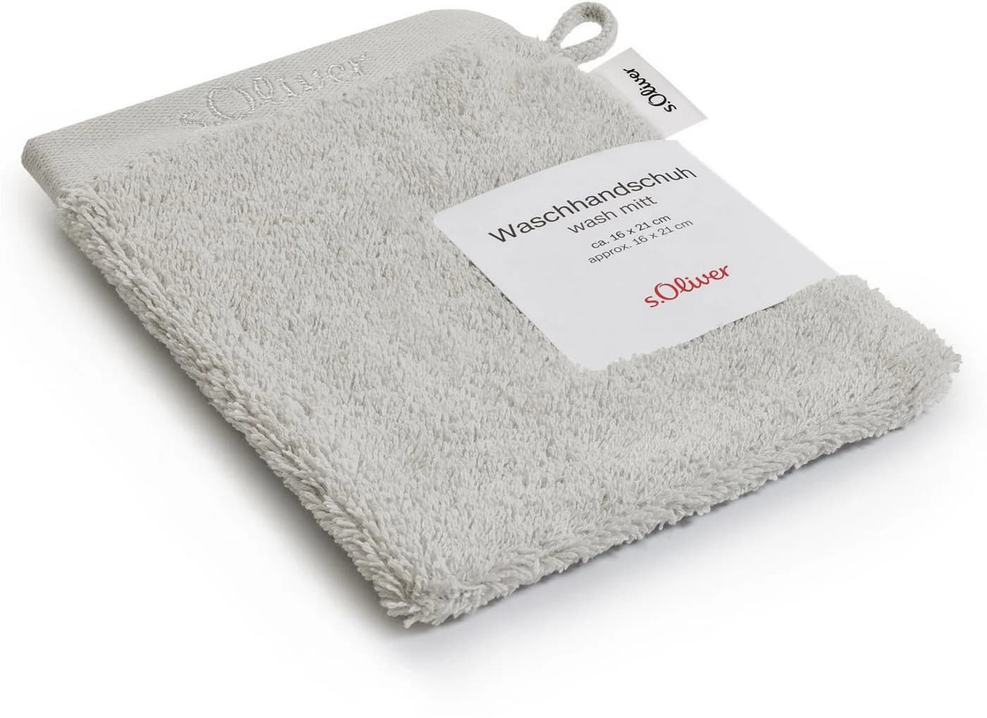 s.Oliver Waschhandschuh Hellgrau 100% Baumwolle 600g/m² - Bild 5