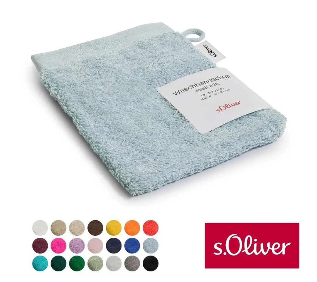 s.Oliver Waschhandschuh Hellblau 100% Baumwolle Premium Qualität - Bild 2