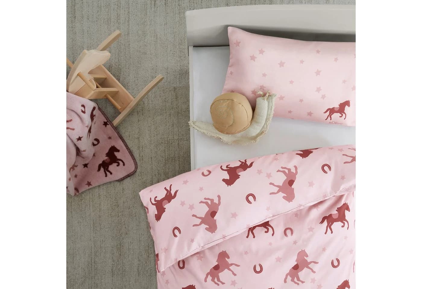 s.Oliver Kinderbettwäsche Satin Rosa Pferde - Bild 4
