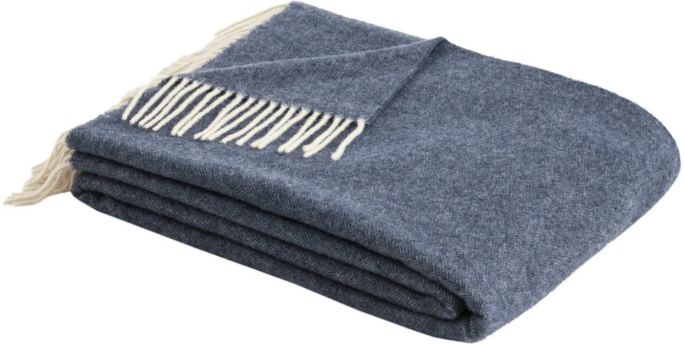 Bugatti Plaid Merinowolle & Cashmere Kuscheldecke Blau - Bild 2